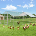 AECOJOY Grand poulailler en métal avec cage à poulets en métal