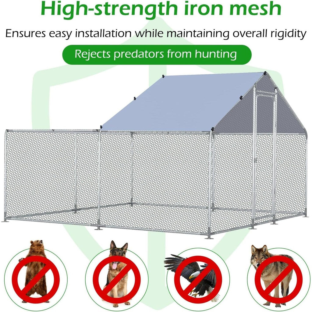AECOJOY Grand poulailler en métal avec cage à poulets en métal