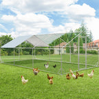 AECOJOY Grand poulailler en métal avec cage à poulets en métal