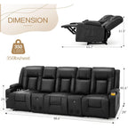 Canapé inclinable manuel AECOJOY pour camping-car, siège de cinéma maison en polyuréthane avec console