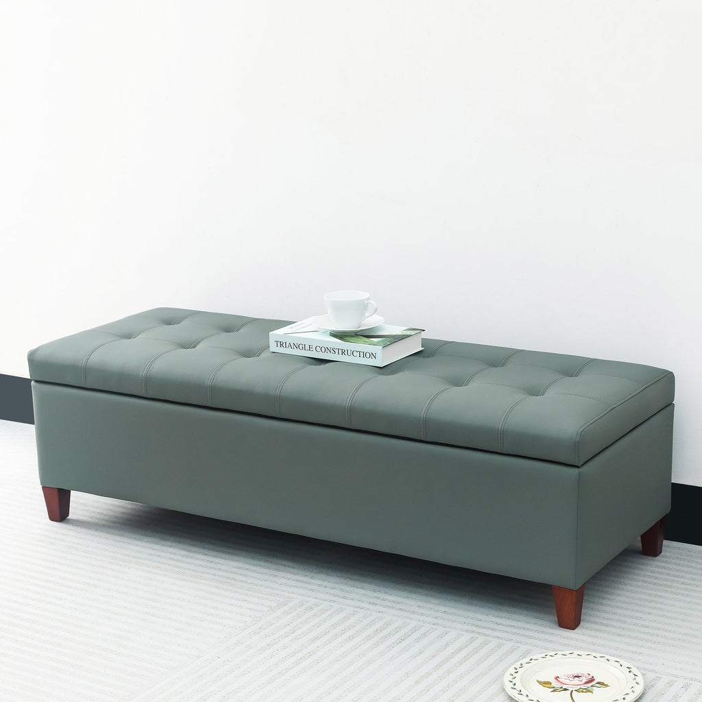 Banc ottoman de rangement en cuir reconstitué Adeco 50
