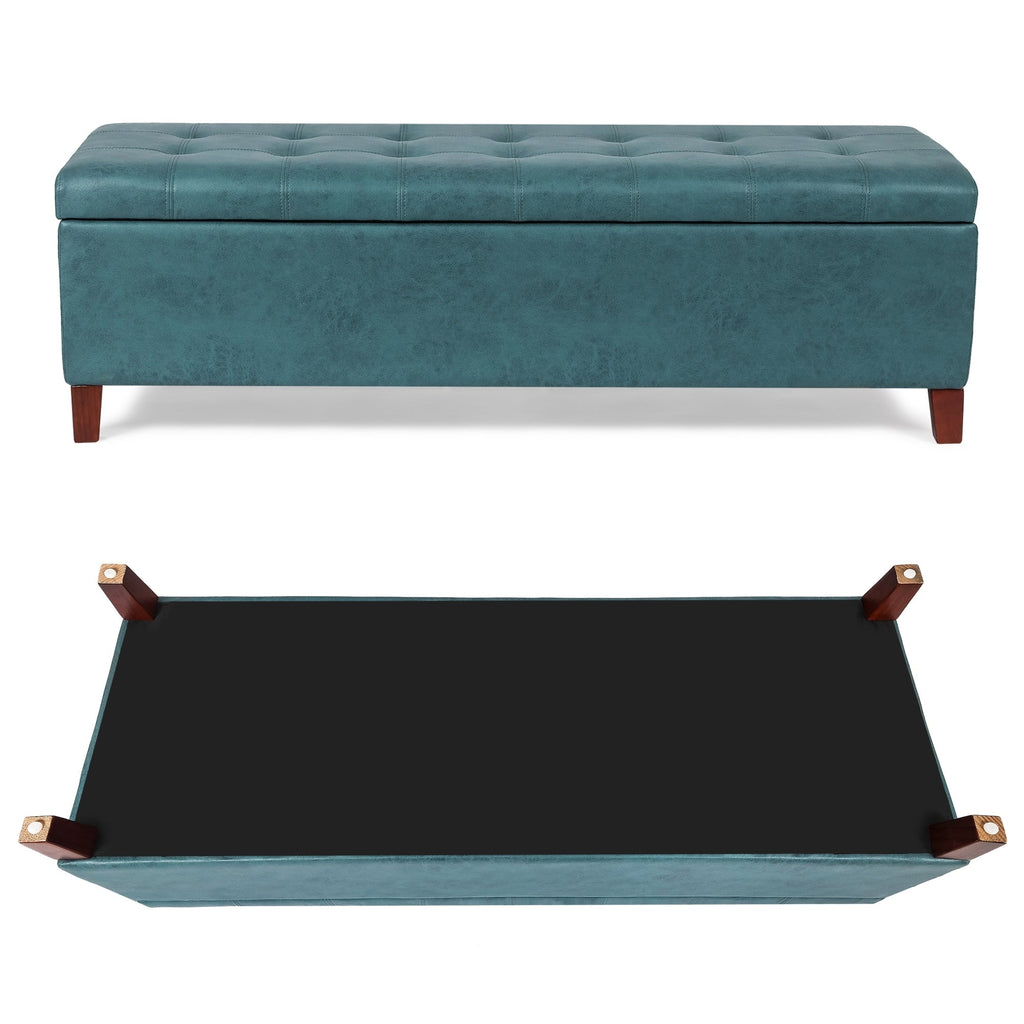 Banc ottoman de rangement en cuir reconstitué Adeco 50