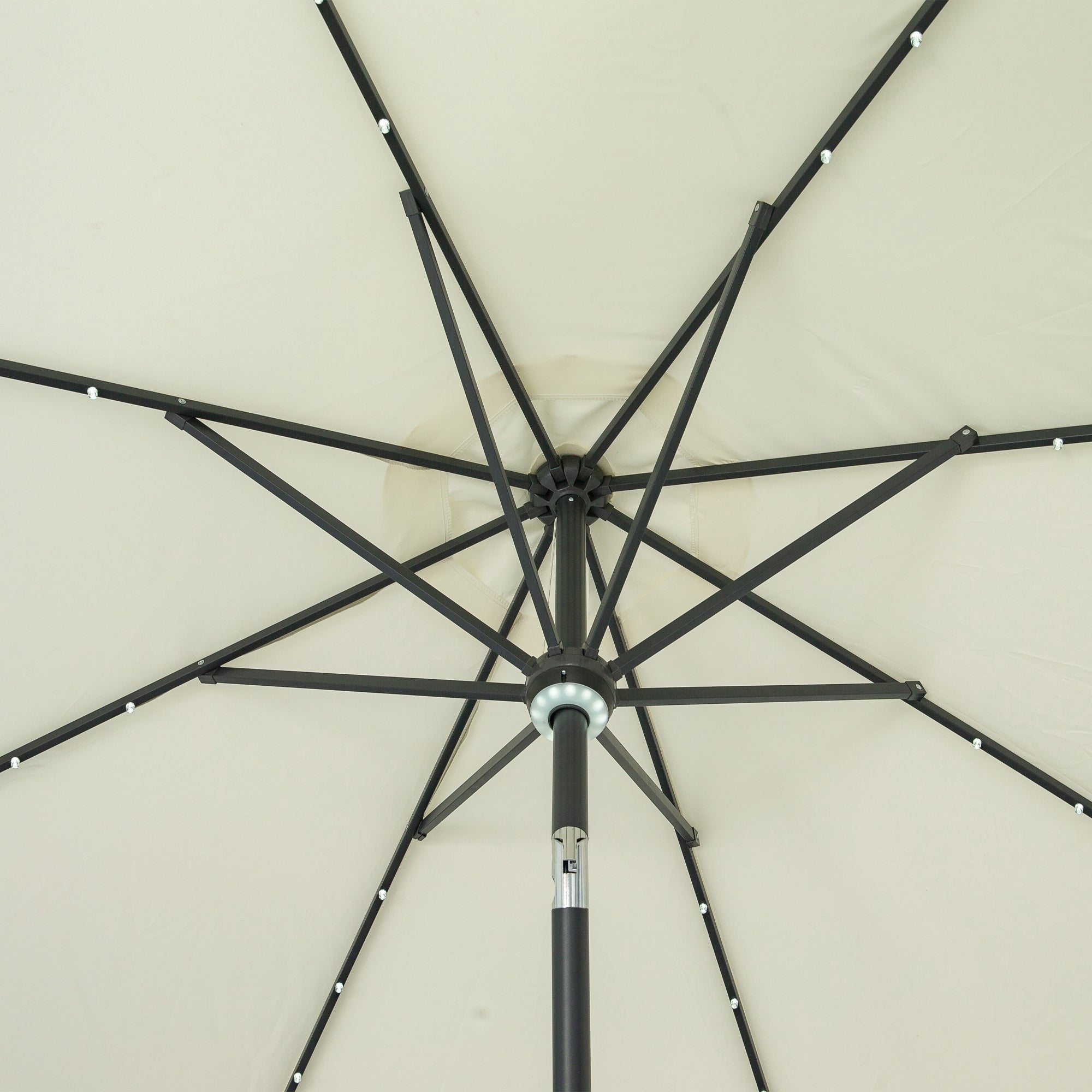 Parasol de terrasse Ainfox de 3 m avec éclairage, parasol solaire d'extérieur sans pied