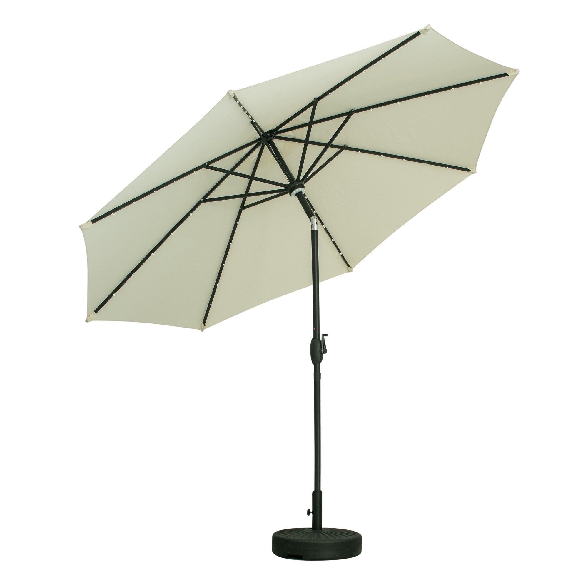 Parasol de terrasse Ainfox de 3 m avec éclairage, parasol solaire d'extérieur sans pied