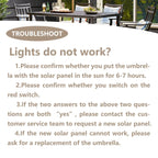 Parasol de terrasse Ainfox de 3 m avec éclairage, parasol solaire d'extérieur sans pied