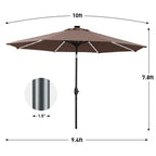 Parasol de terrasse Ainfox de 3 m avec éclairage, parasol solaire d'extérieur sans pied