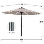 Parasol de terrasse Ainfox de 3 m avec éclairage, parasol solaire d'extérieur sans pied