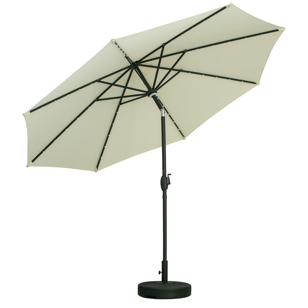 Parasol de terrasse Ainfox de 3 m avec éclairage, parasol solaire d'extérieur sans pied