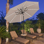 Parasol de terrasse Ainfox de 3 m avec éclairage, parasol solaire d'extérieur sans pied