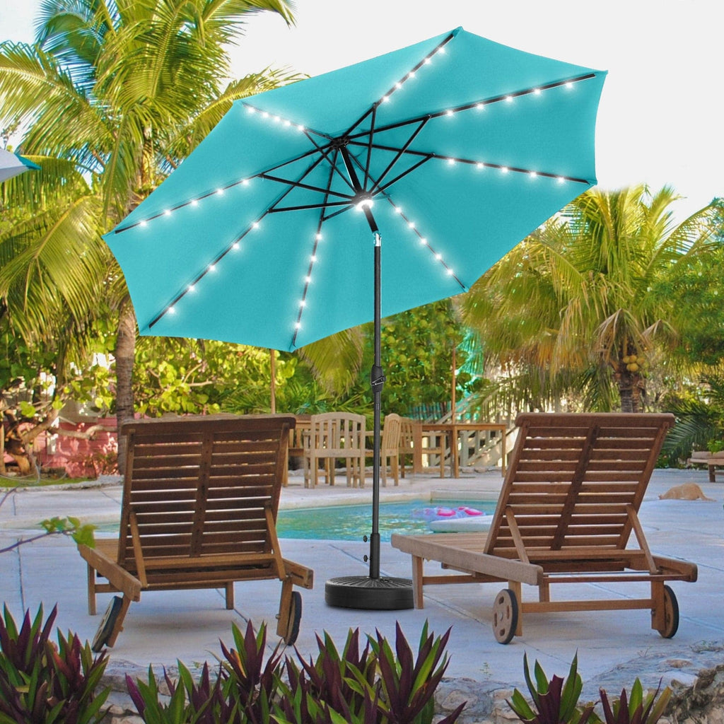 Parasol de terrasse Ainfox de 3 m avec éclairage, parasol solaire d'extérieur sans pied