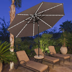 Parasol de terrasse Ainfox de 3 m avec éclairage, parasol solaire d'extérieur sans pied