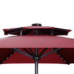 Parasol de terrasse Ainfox de 3 m avec éclairage, parasol solaire d'extérieur sans pied
