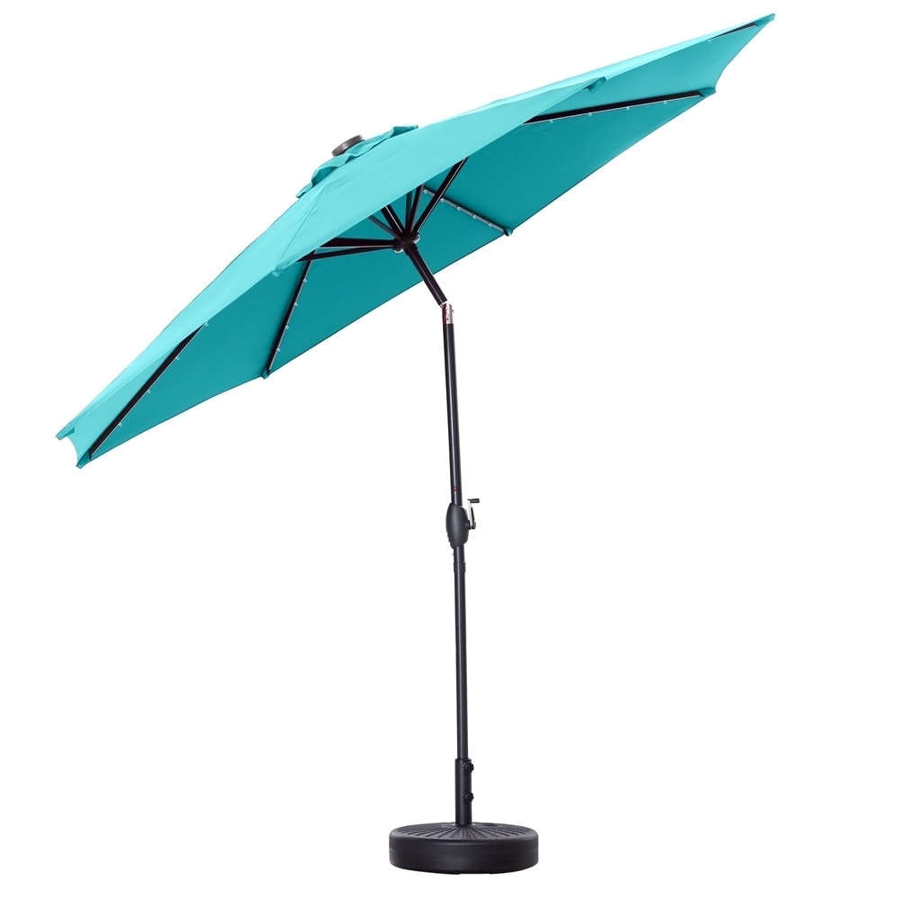 Parasol de terrasse Ainfox de 3 m avec éclairage, parasol solaire d'extérieur sans pied