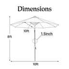 Parasol de terrasse Ainfox de 3 m avec éclairage, parasol solaire d'extérieur sans pied