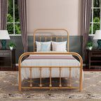 Cadre de lit plateforme en métal vintage simple Alazyhome, montage facile