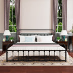 Cadre de lit plateforme en métal vintage simple Alazyhome, montage facile
