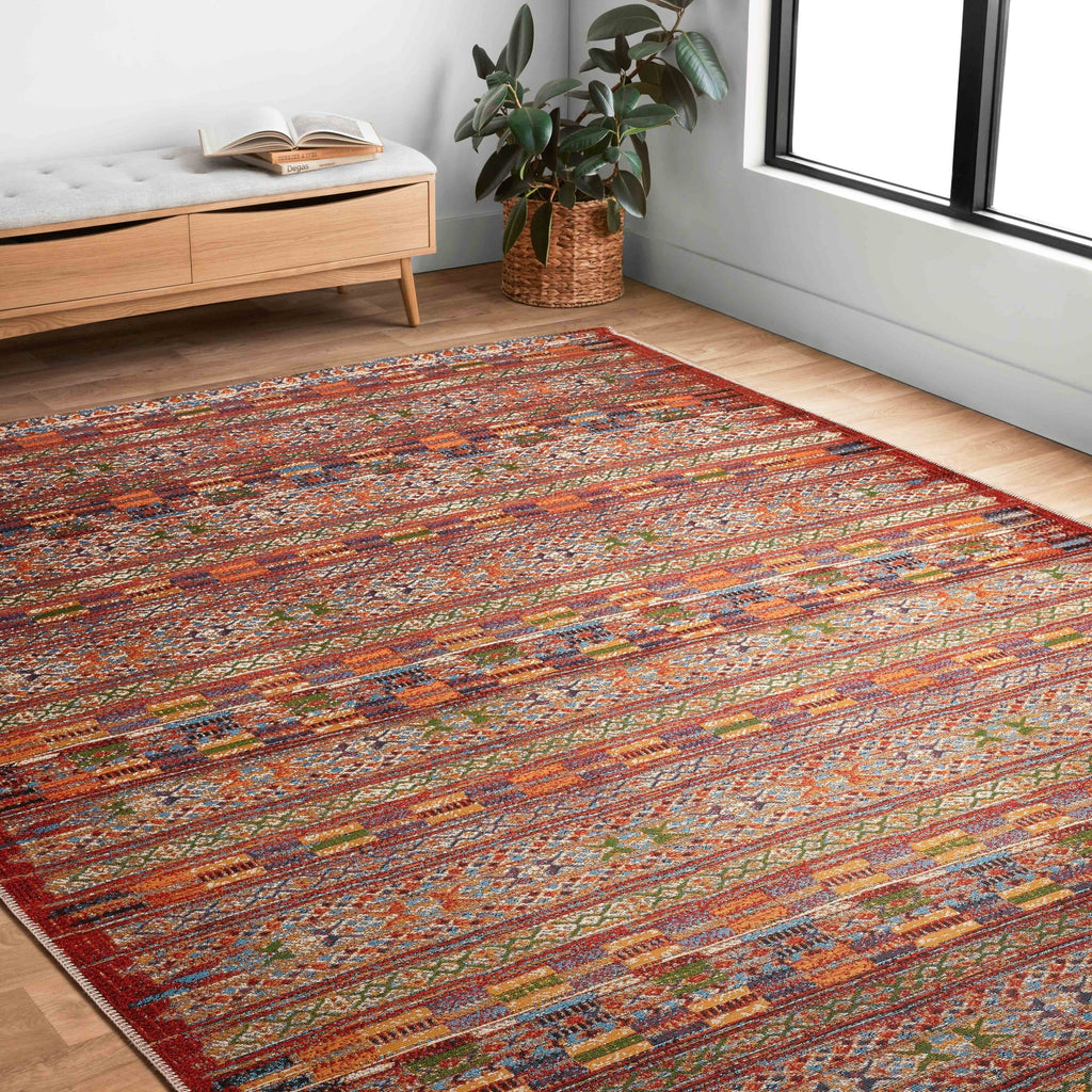 Tapis d'intérieur/extérieur Alexander Home Armanda à motif tribal moderne