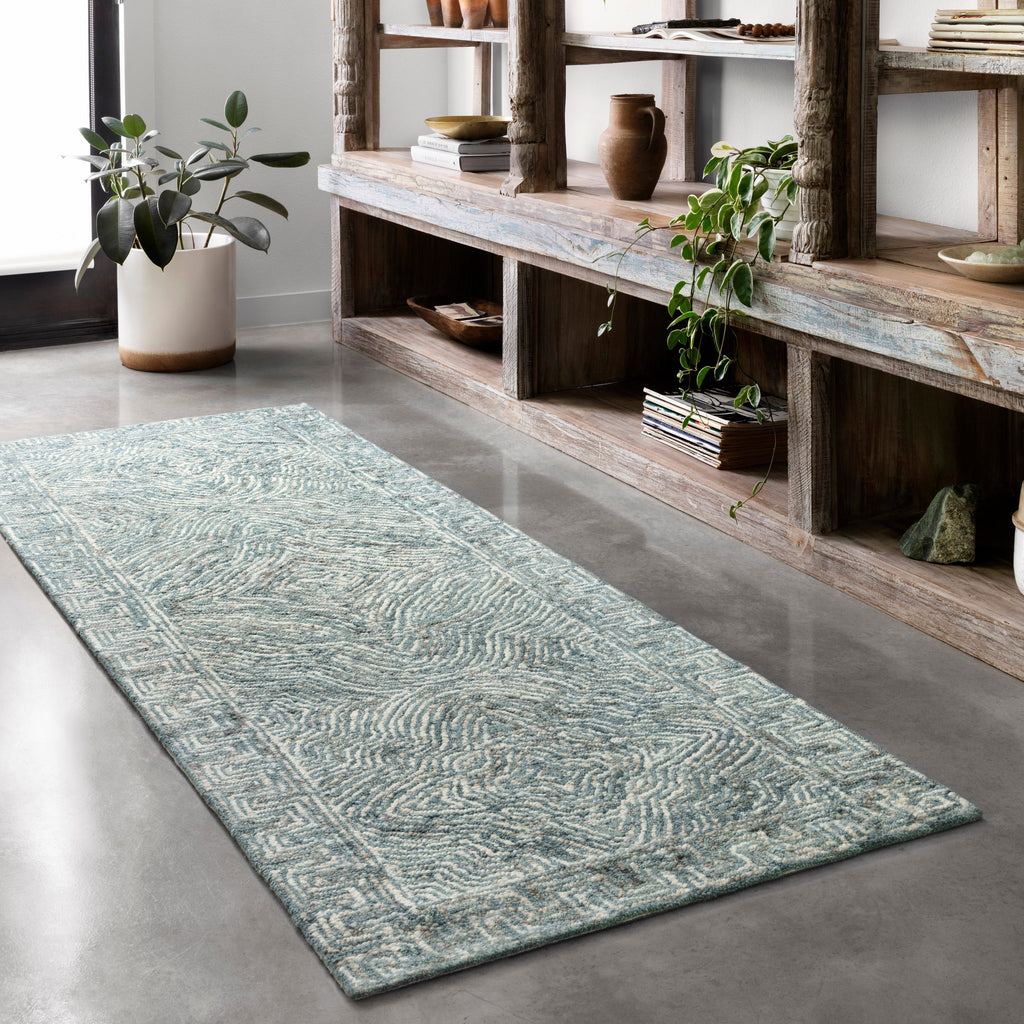 Tapis contemporain Alexander Home Aspen Denim Wool tufté à la main