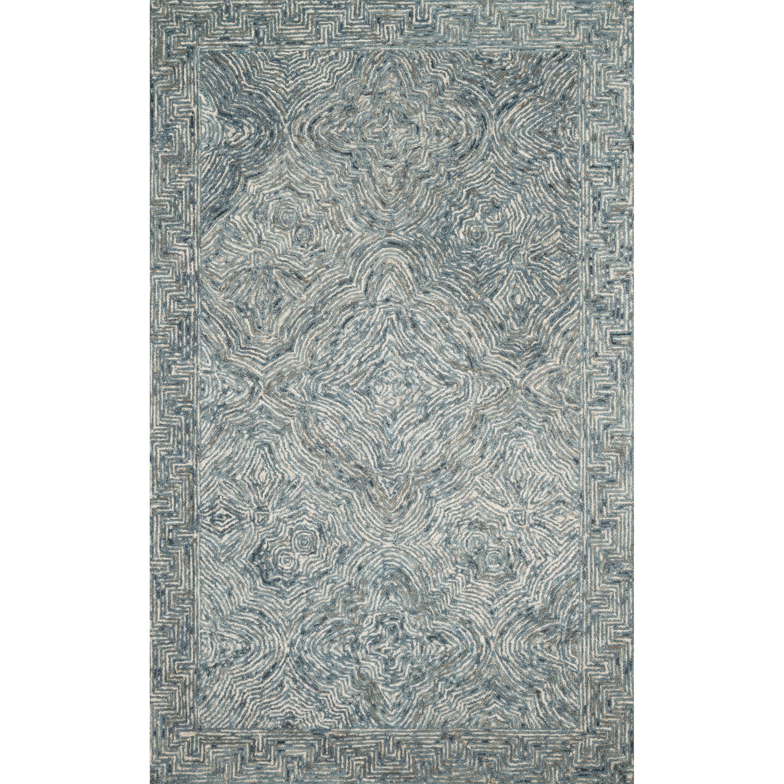 Tapis contemporain Alexander Home Aspen Denim Wool tufté à la main