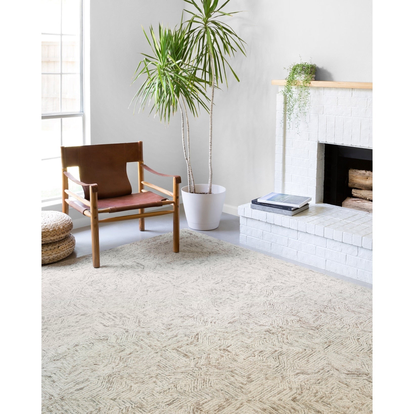 Tapis contemporain en laine Alexander Home Aspen Neutral, tufté à la main