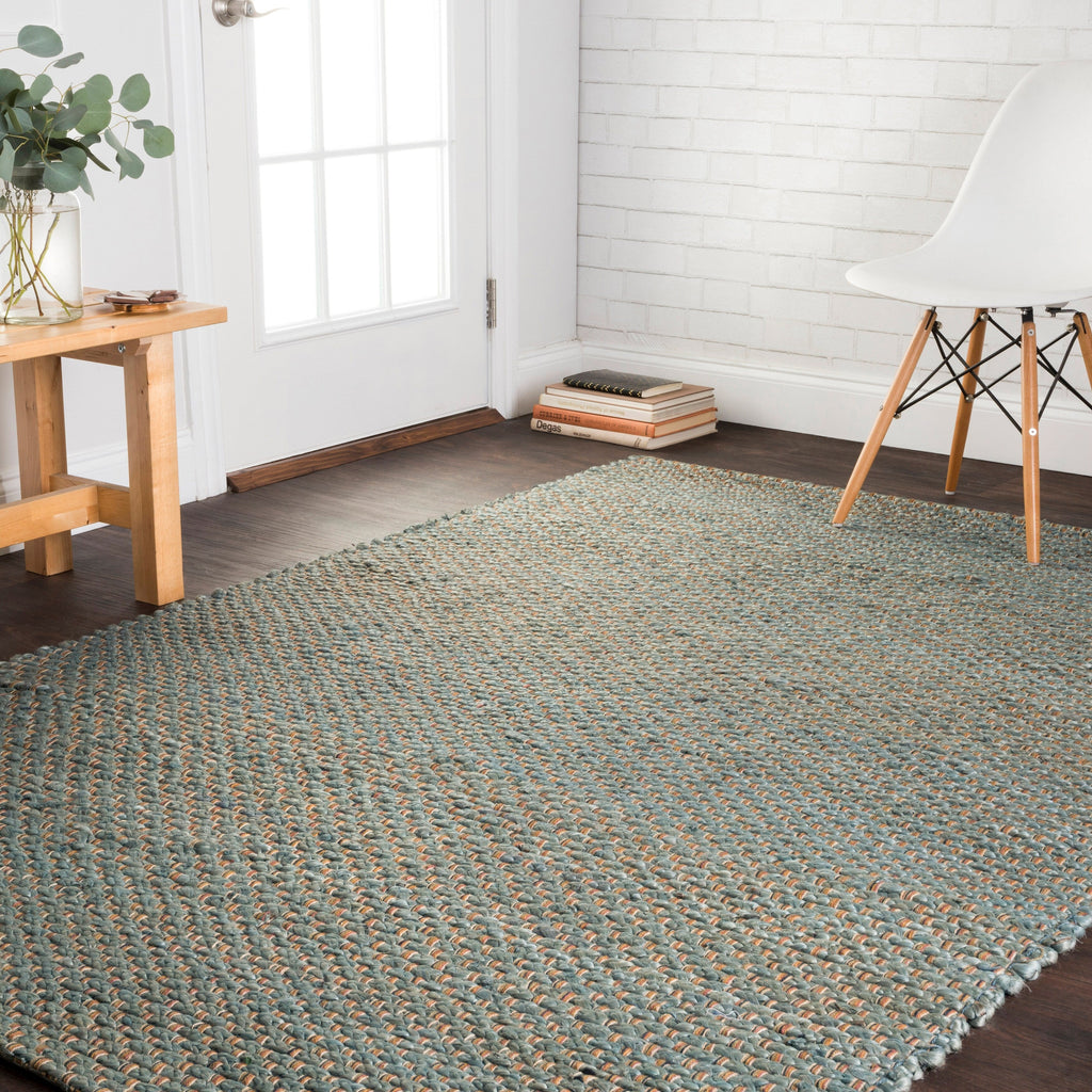 Tapis Alexander Home Farmhouse en jute et cuir tissé à la main