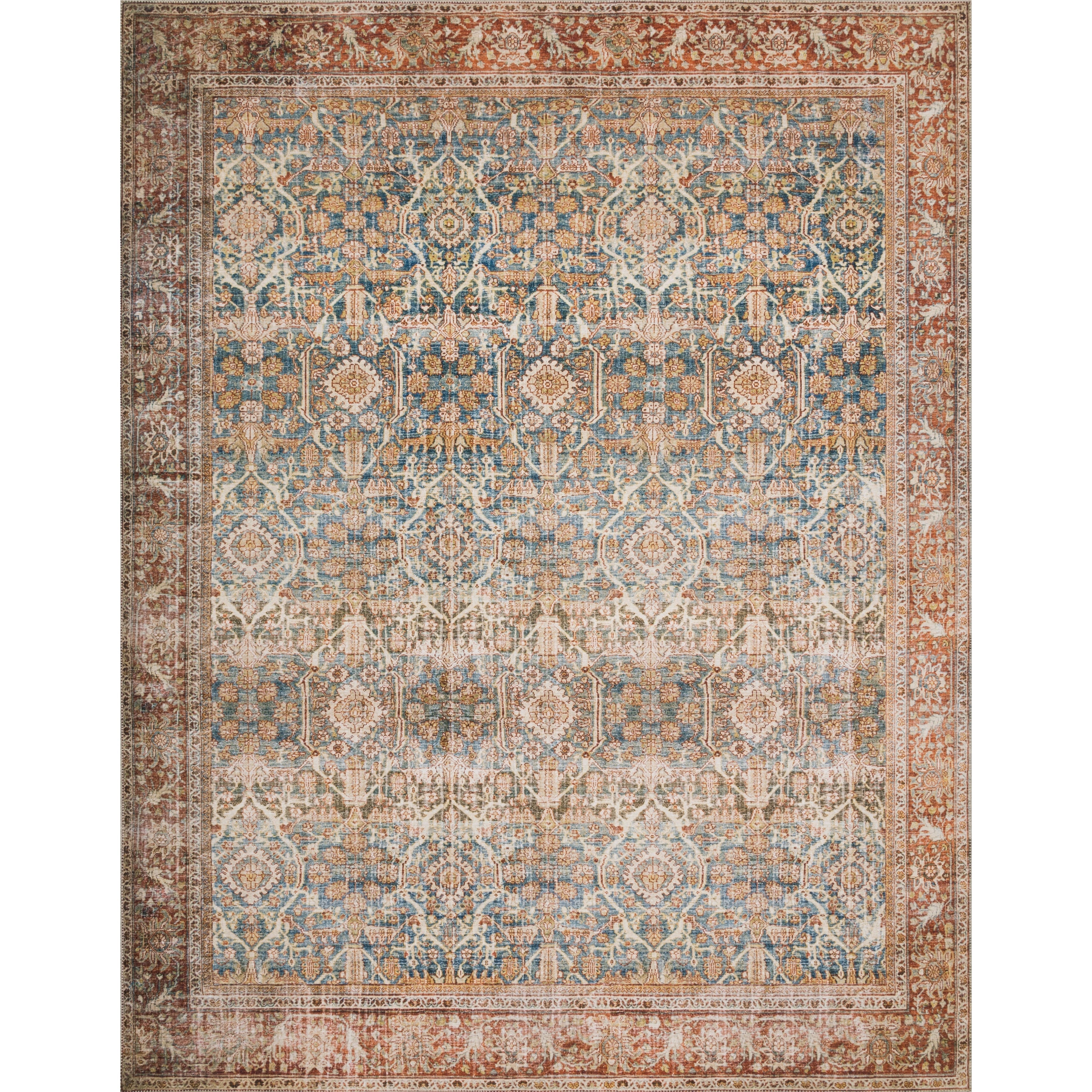 Tapis Alexander Home Isabelle Boho Vintage à motif botanique
