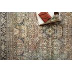 Tapis imprimé à motif oriental Alexander Home Isabelle, tons olive
