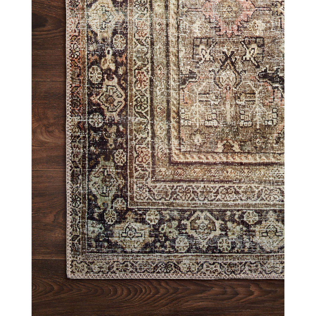 Tapis imprimé à motif oriental Alexander Home Isabelle, tons olive