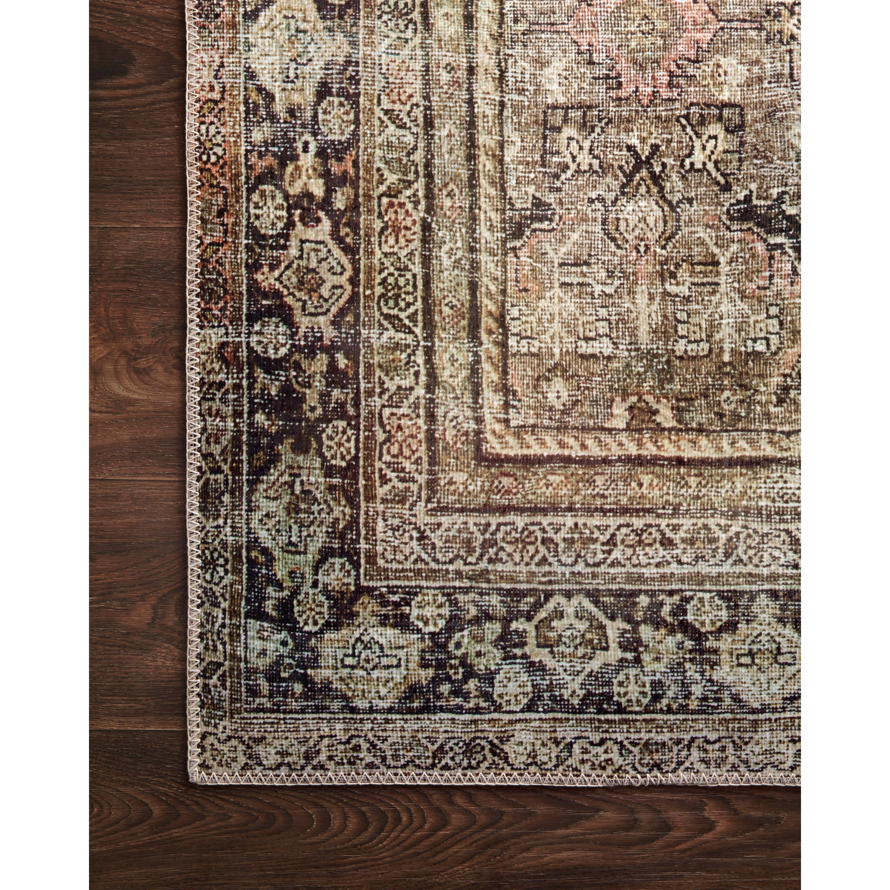 Tapis imprimé à motif oriental Alexander Home Isabelle, tons olive