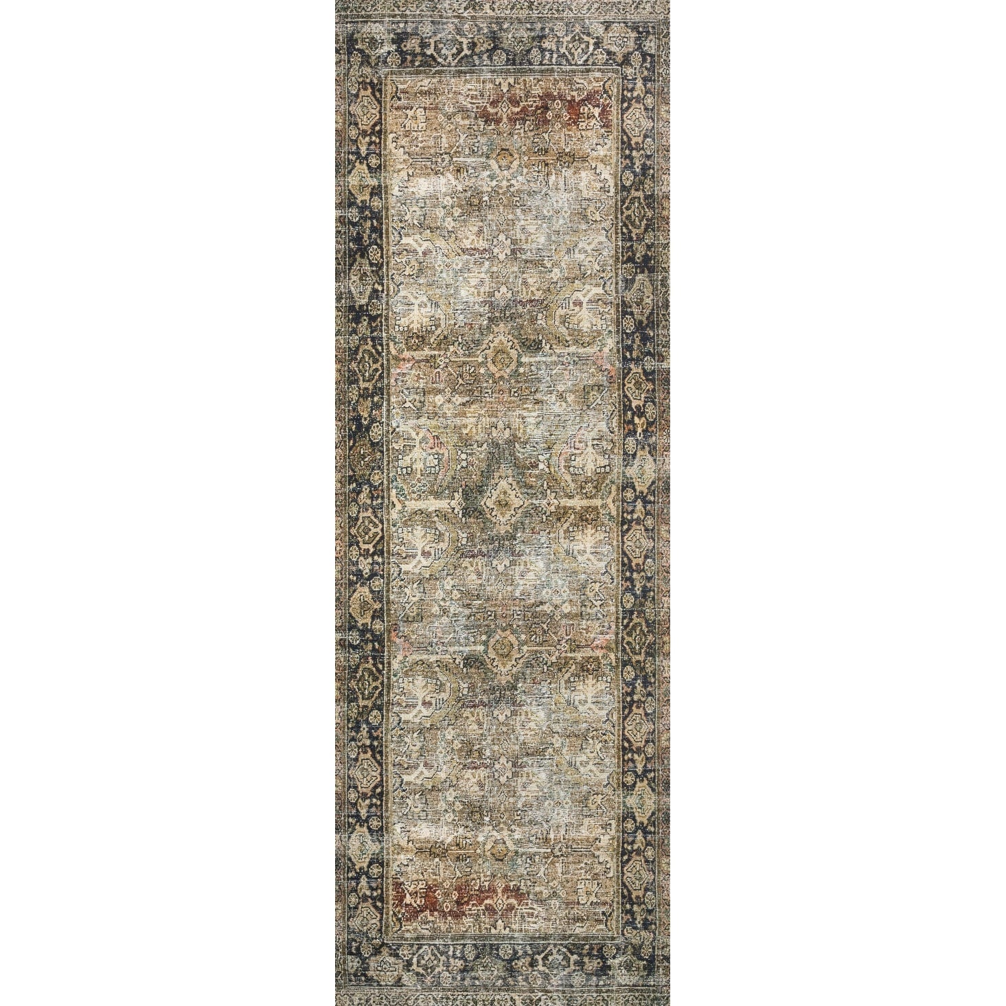 Tapis imprimé à motif oriental Alexander Home Isabelle, tons olive