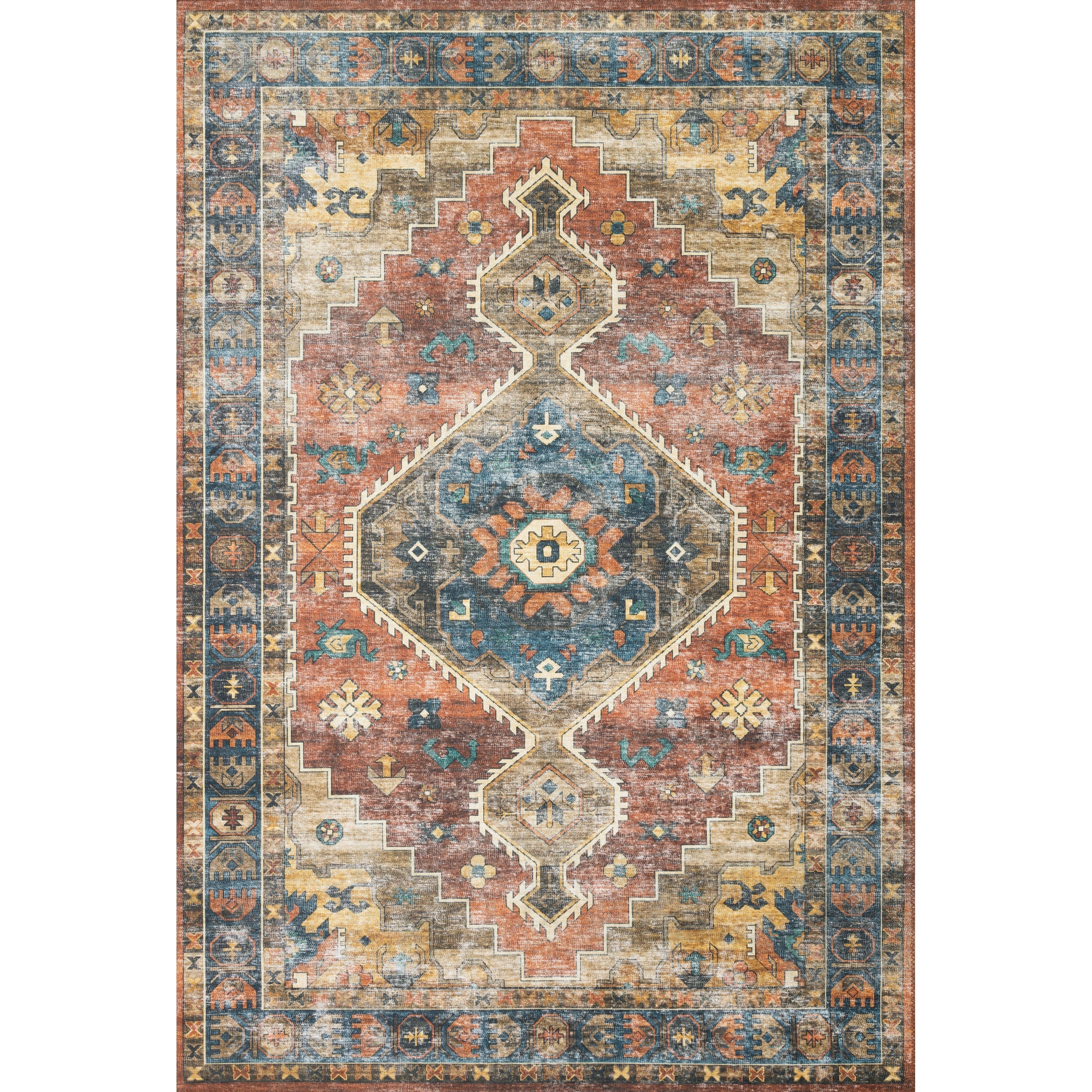 Tapis Alexander Home Leanne à imprimé aztèque vintage transitionnel