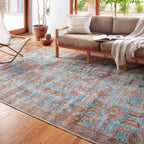 Tapis d'intérieur/extérieur Alexander Home Luciano à motif botanique vieilli