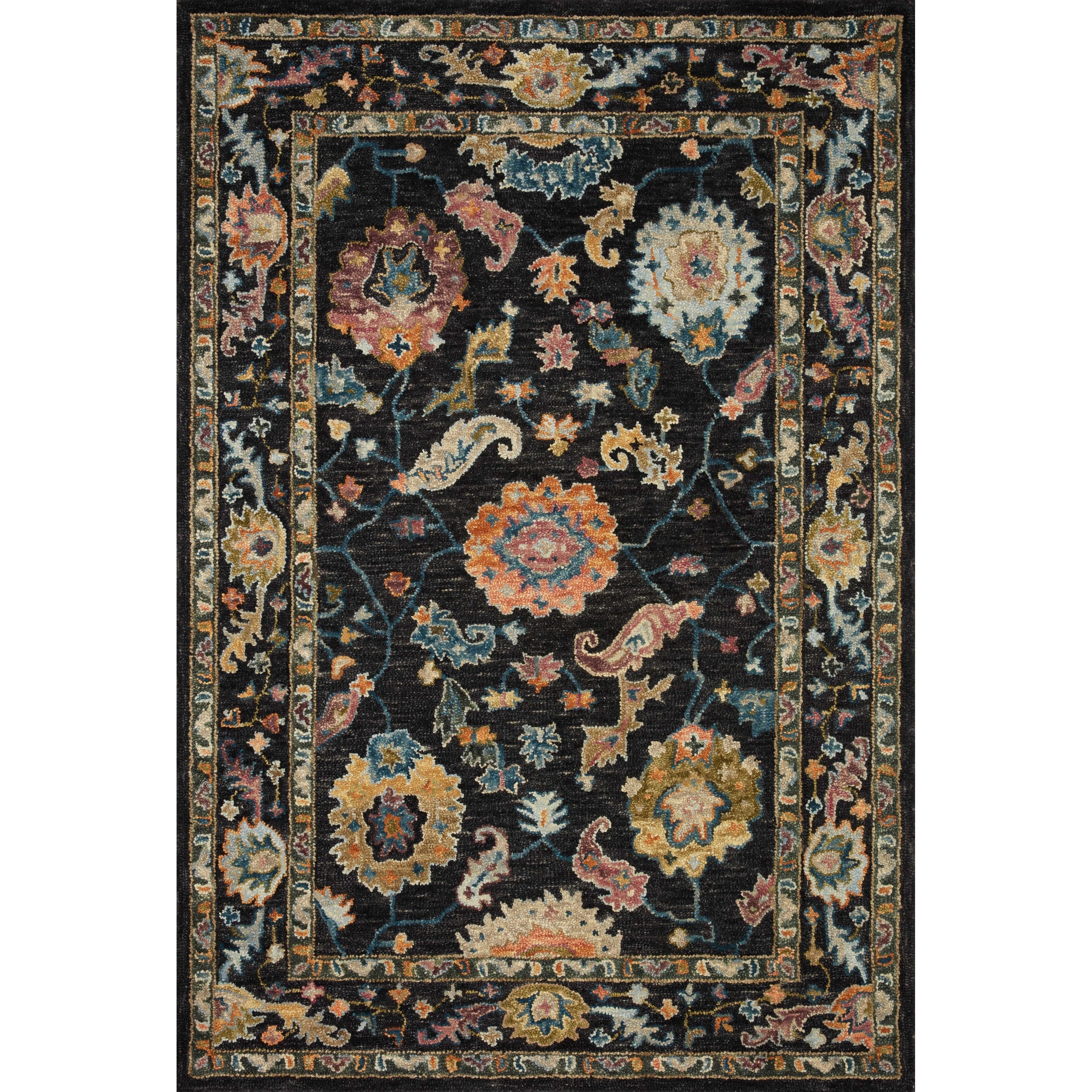 Tapis Alexander Home Megan Floral en laine 100 % tissé à la main