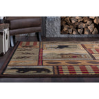 Tapis et descentes de lit - Tapis style chalet/ferme pour salon, chambre, salle à manger, cuisine - 60 x 90 cm / 90 x 240 cm / 150 x 210 cm / 240 x 300 cm / 270 x 360 cm / Rond