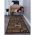 Tapis et descentes de lit - Tapis style chalet/ferme pour salon, chambre, salle à manger, cuisine - 60 x 90 cm / 90 x 240 cm / 150 x 210 cm / 240 x 300 cm / 270 x 360 cm / Rond