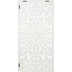 Panneau mural Allen blanc lavé sculpté à la main 48 x 28 pouces avec incrustation de miroir