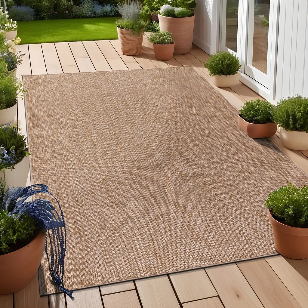 Tapis Aloha lavable uni pour intérieur/extérieur, terrasse, salon