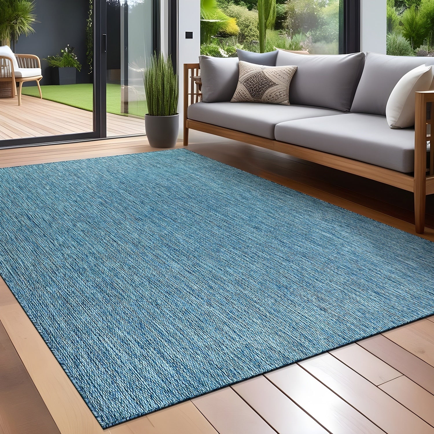 Tapis Aloha lavable uni pour intérieur/extérieur, terrasse, salon