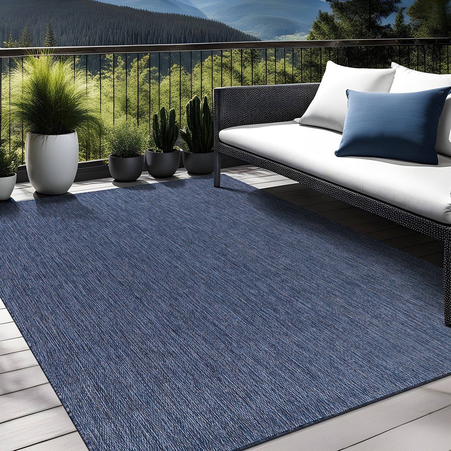 Tapis Aloha lavable uni pour intérieur/extérieur, terrasse, salon