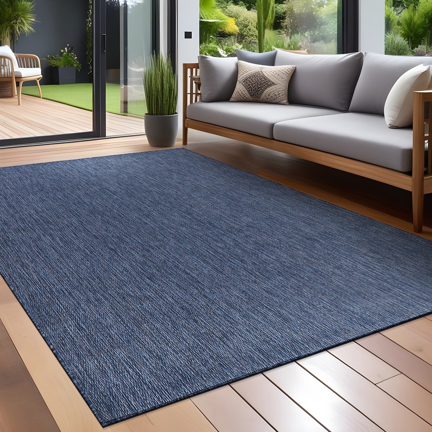 Tapis Aloha lavable uni pour intérieur/extérieur, terrasse, salon