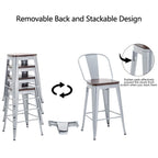 Tabourets de bar de ferme Andeworld, ensemble de 4 tabourets de bar à hauteur de comptoir - Ensemble de 4