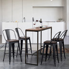 Tabourets de bar de ferme Andeworld, ensemble de 4 tabourets de bar à hauteur de comptoir - Ensemble de 4