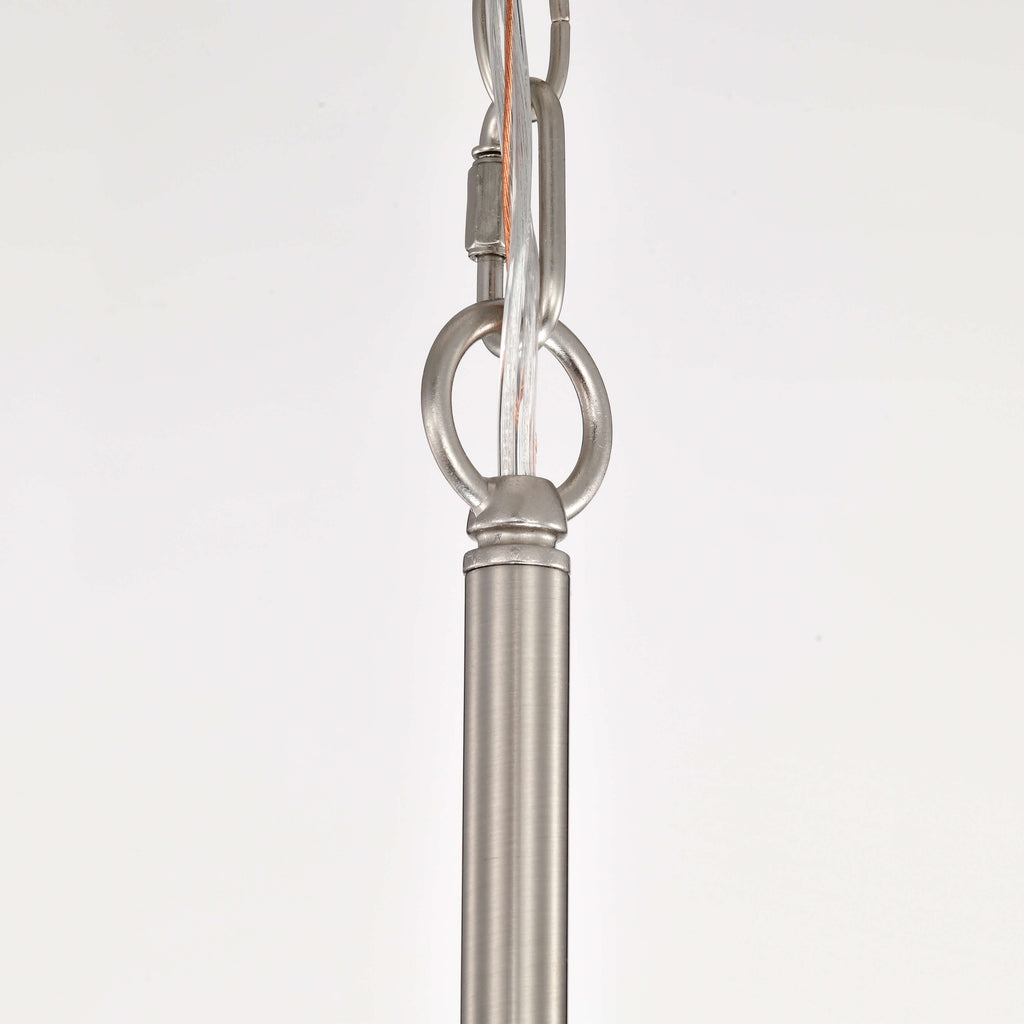 Lustre à abat-jour tambour Anita avec prisme en verre transparent