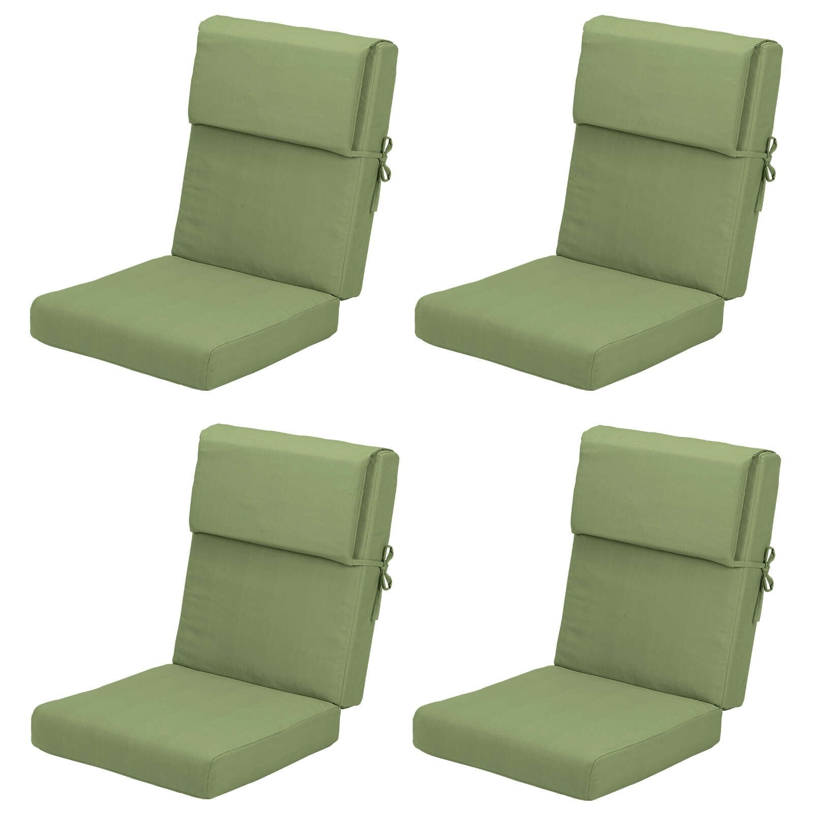 Lot de 4 coussins de chaise à dossier haut Aoodor Patio, 46 ​​x 21 x 4 pouces (coussins uniquement)