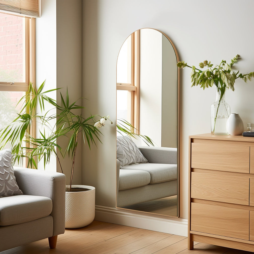 Miroir mural sur pied arqué Dovelina