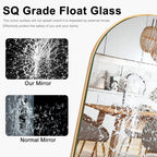 Miroir de sol en bois arqué pleine longueur, miroir mural