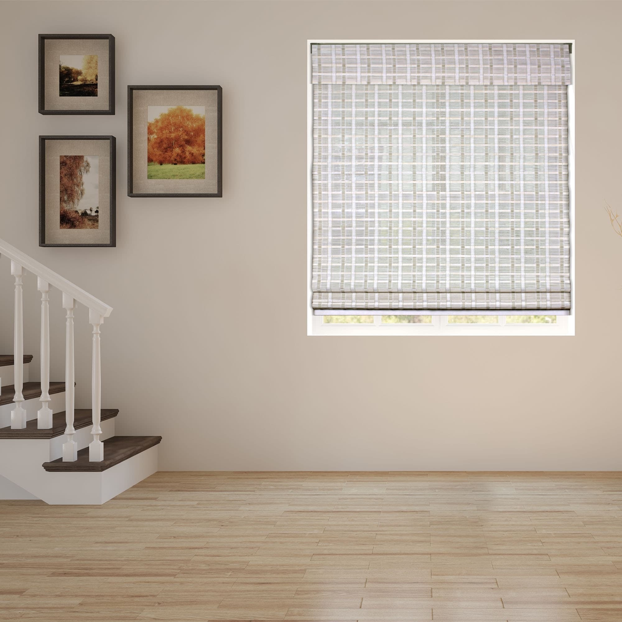 Store romain Arlo Blinds sans cordon en bambou blanchi de 152 cm (60 pouces)