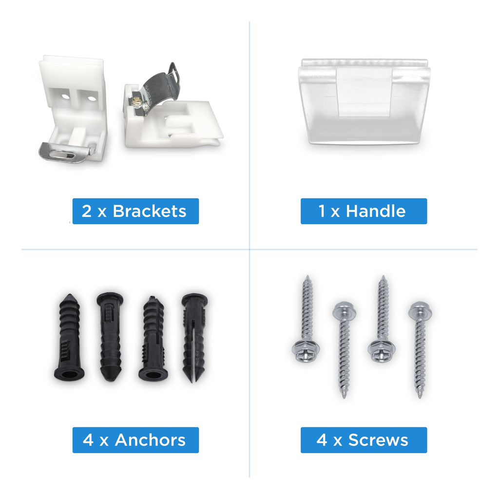 Stores romains en tissu occultants sans cordon Arlo Blinds blancs