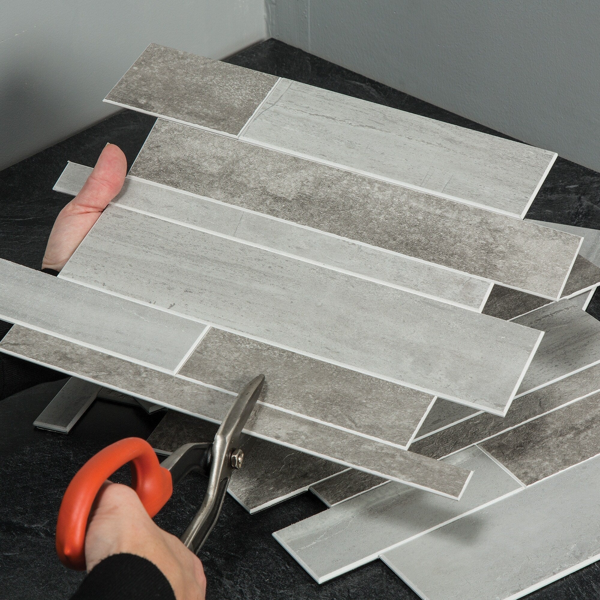 Carreaux muraux autocollants Aspect Collage