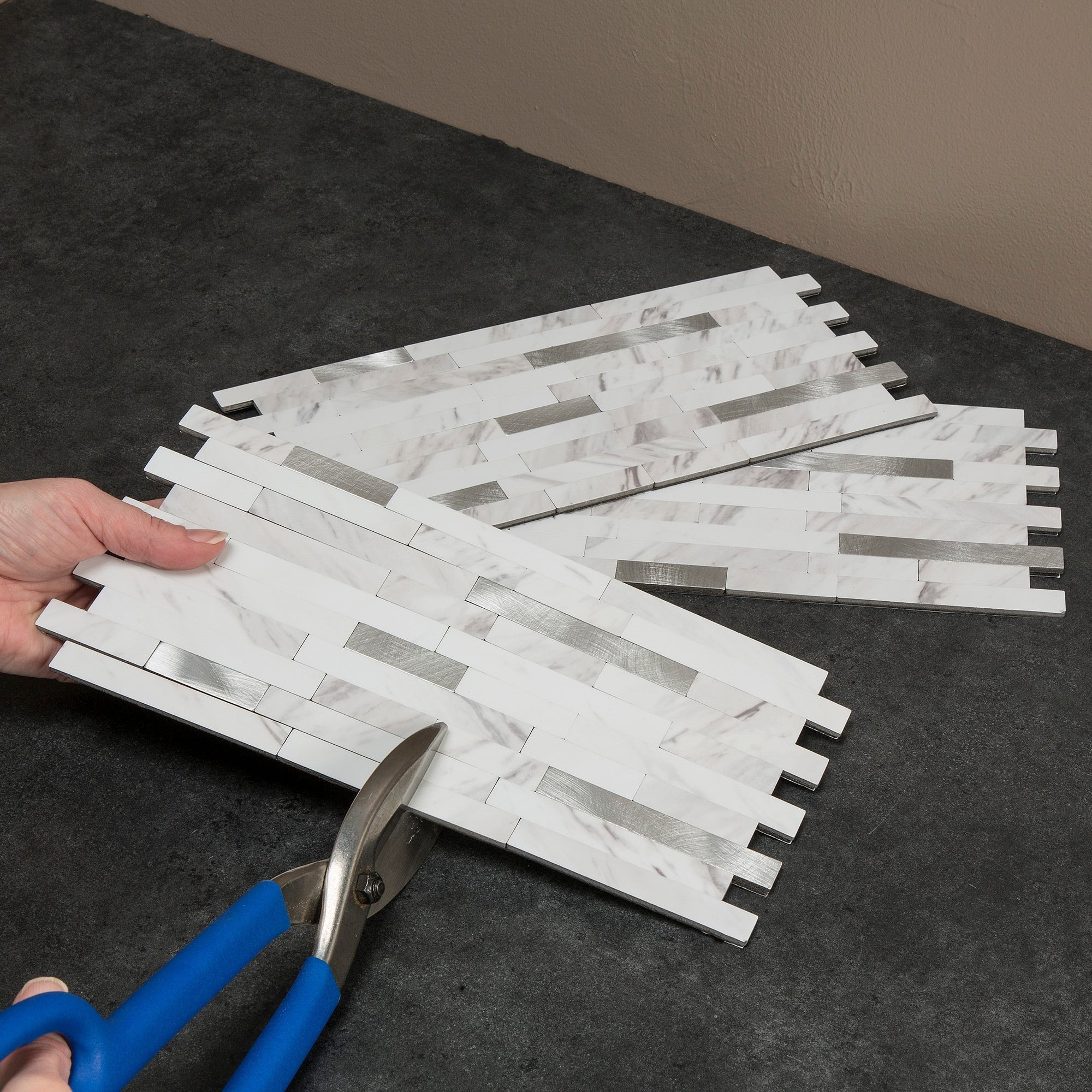 Carreaux muraux autocollants Aspect Collage